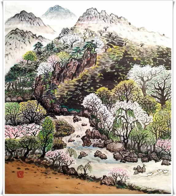 개울 — 한국화 작품