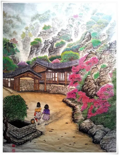봄날 — 한국화 작품